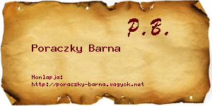 Poraczky Barna névjegykártya